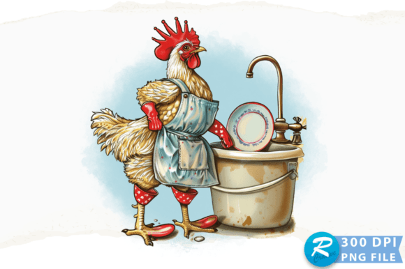 A Chicken Wearing an Apron and Red Boots Graphics for Crafts