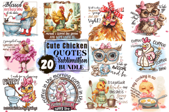 Cute Chicken Quotes Sublimation Bundle Review