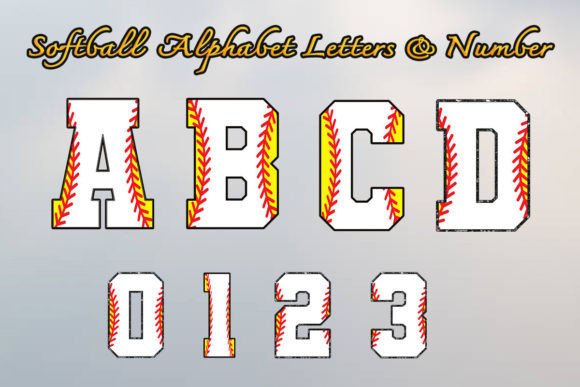 Soft Ball Sports Font, Sublimation PNG Graphics