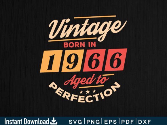 Vintage Born in 1966 Aged to Perfection Graphics and Crafts